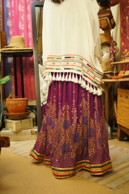 India☆ボヘミアンマキシ丈スカート