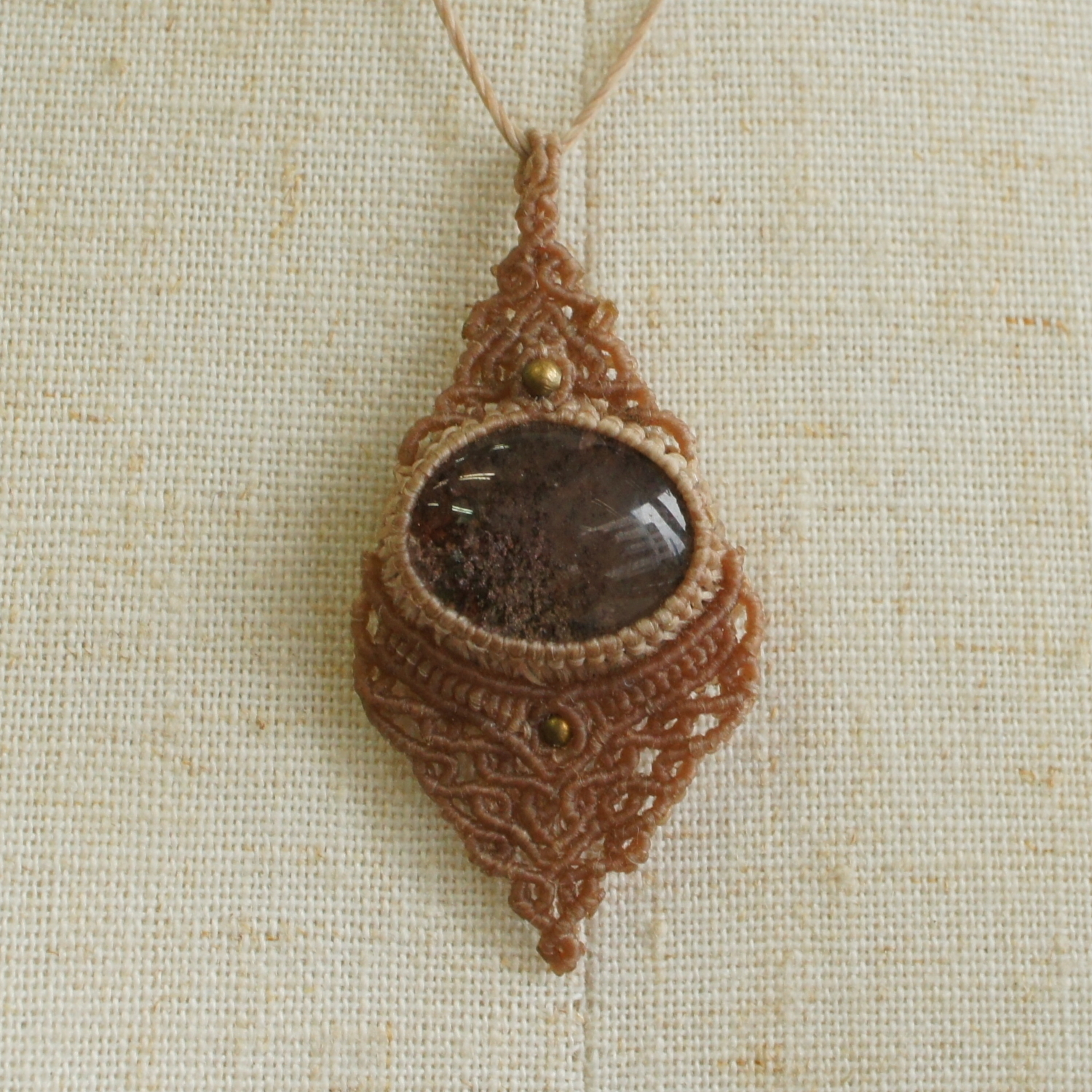 マクラメ編みガーデンクォーツペンダント