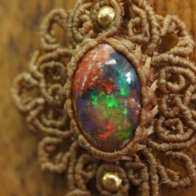 マクラメ編みカンテラオパールペンダント